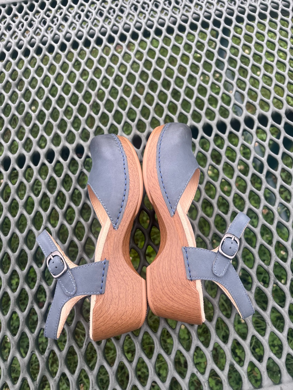 Dansko Sam Mary Jane Clogs Denim Burnished Nubuck Sandals Work Shoes 38 7.5-8 - Picture 6 of 10